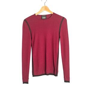 AKRIS Bergdorf Goodman Cashmere Silk Ribbed
Sweater Maroon Size 6